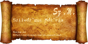 Szilvágyi Mária névjegykártya