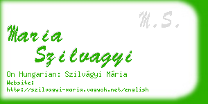 maria szilvagyi business card
