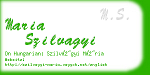 maria szilvagyi business card